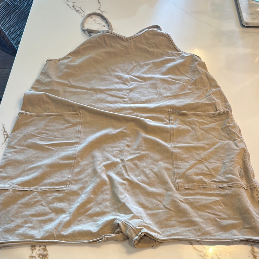 FP movement Beige Sleeveless Romper with Pockets size xs